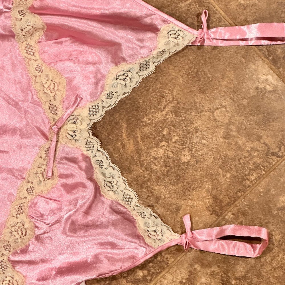 Robert Louis Pink Asymmetrical Dress Satin & Lace dress Y2K Fairycore Coquette - Picture 3 of 11